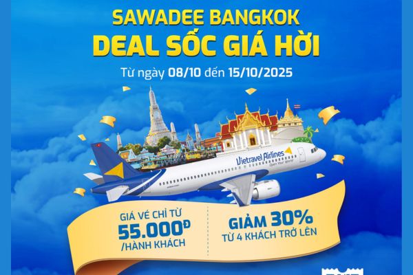 Vietravel Airlines khuyến mãi lớn cho chặng bay Thái Lan