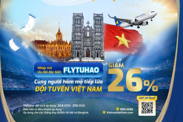 Vietravel Airlines khuyến m&atilde;i v&eacute; H&agrave; Nội &ndash; Bangkok