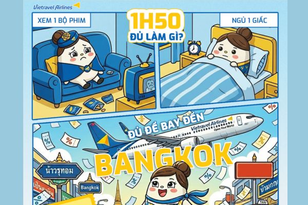 Vietravel Airlines triển khai ưu đ&atilde;i h&agrave;nh l&yacute; k&yacute; gửi chặng Bangkok