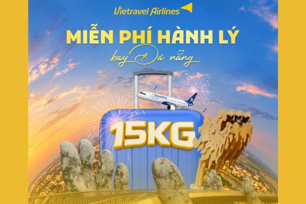 Vietravel Airlines Ưu Đãi 15kg Hành Lý Đà Nẵng Trên 2 Tuyến Bay